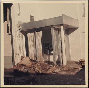 Exterior flood damage at Clark-Aiken