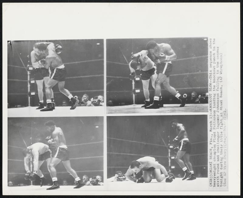 Knockout Blow --This sequence shows heavyweight champion Floyd ...