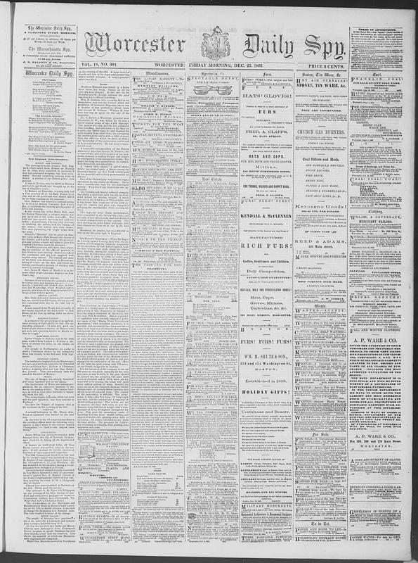 Worcester Daily Spy December 25 1863 Digital Commonwealth worcester-daily-spy-december-25-1863-digital-commonwealth