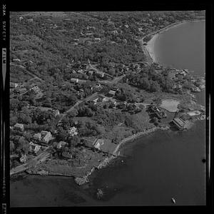 Aerial of Plum Island center erosion or Gloucester harbor