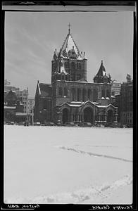 Trinity Church in snow, Boston