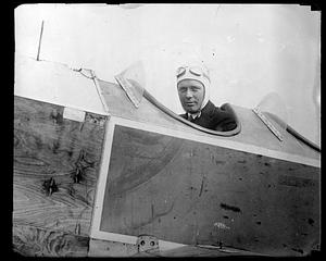 Charles Lindbergh in an airplane