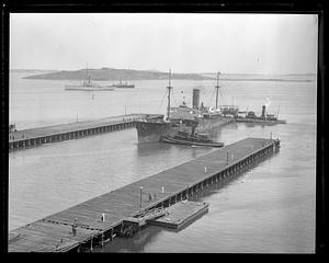 SS West Hika with tug boats, South Boston