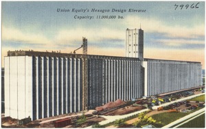 Union Equity's Hexagon Design Elevator. Capacity: 11,000,000 bu.