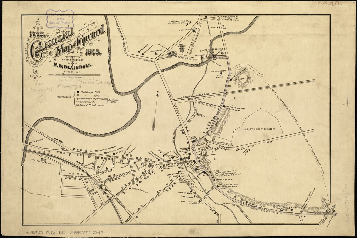 Centennial map of Concord, 1775-1875