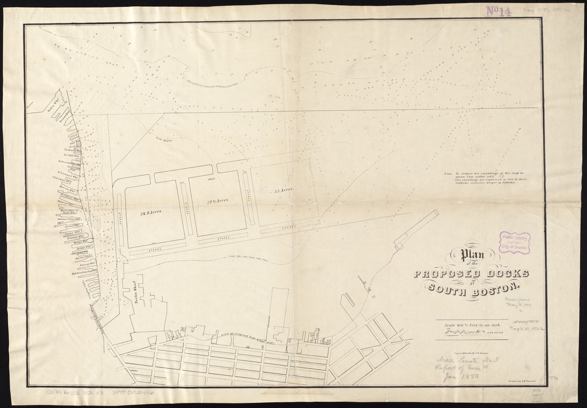 Plan of the proposed docks at South Boston