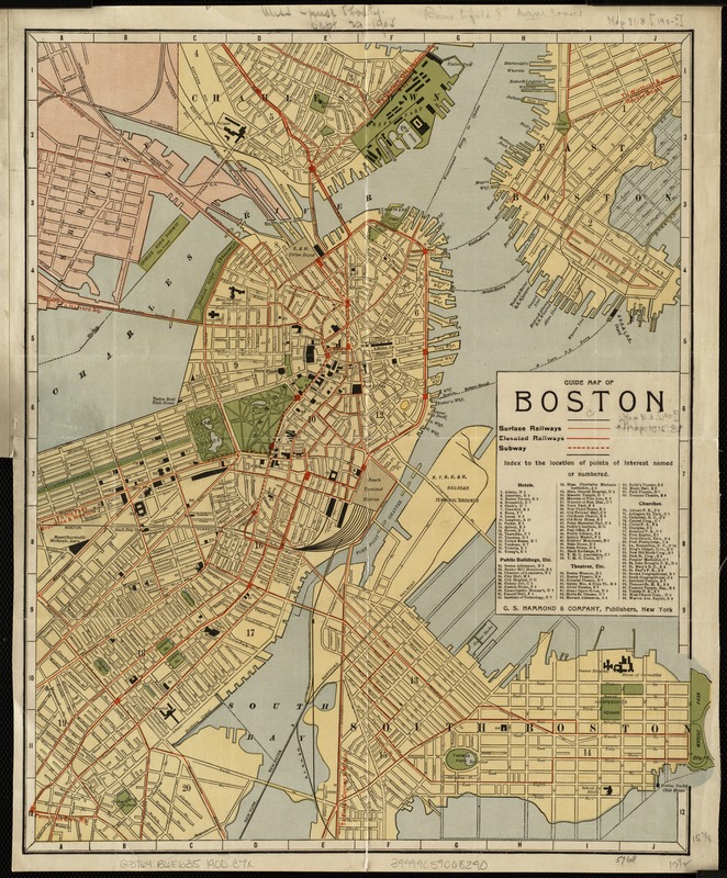 Guide map of Boston