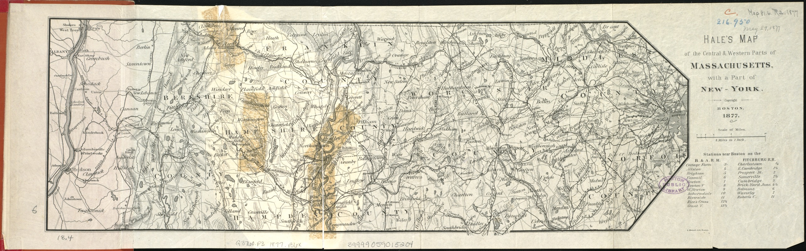 Hale's map of the central & western parts of Massachusetts, with a part of New-York