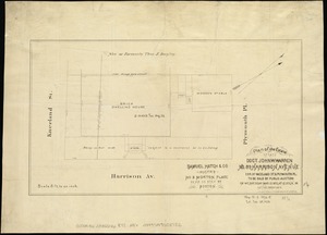 Plan of the estate of late Doct. John W. Warren, No. 89 Harrison Avenue, cor. of Kneeland St. & Plymouth Pl. to be sold at public auction on Wednesday Mar. 13 1872 at 12 o'clk, m. on the premises