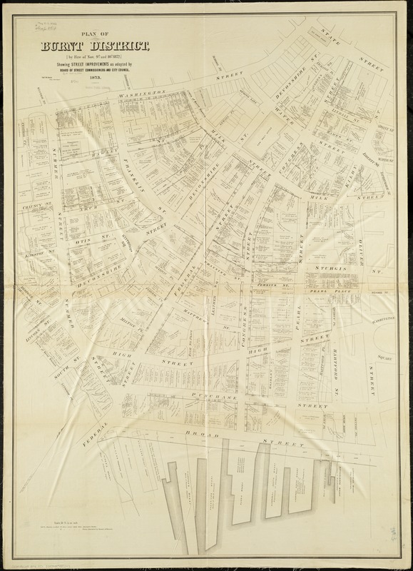 Plan of burnt district by fire of Nov. 9th and 10th, 1872