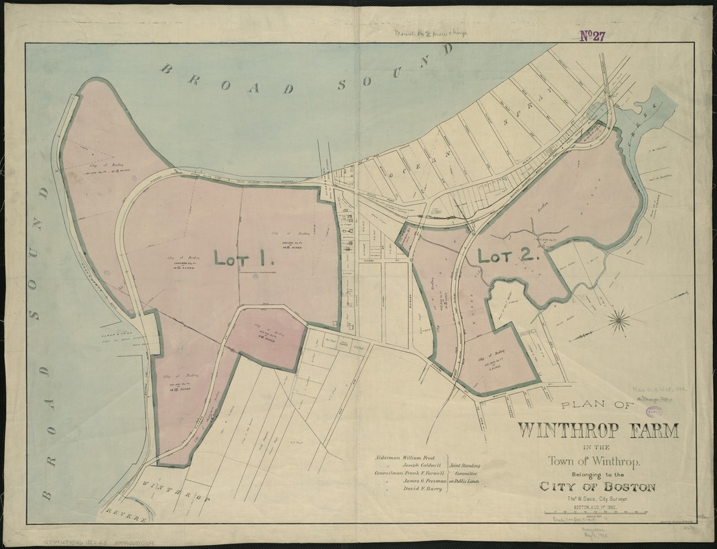 Plan of Winthrop Farm in the Town of Winthrop belonging to the City of Boston