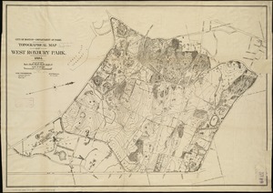 Topographical map of West Roxbury park