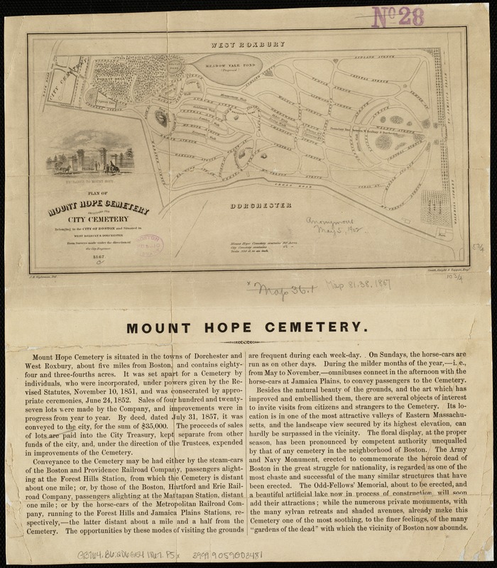 Plan of Mount Hope Cemetery