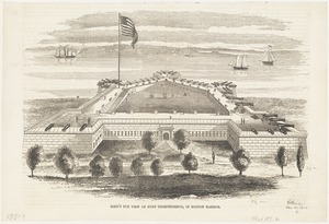 Bird's eye view of Fort Independence, in Boston Harbor