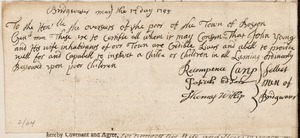 Mary Hutchinson indentured to apprentice with John Young of Bridgewater, 1755