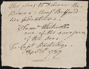 Benjamin Buffard indentured to apprentice with John Boyes of Rutland, 9 December 1772