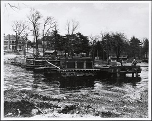 Bridge construction across the Charles River for the New Haven Railroad
