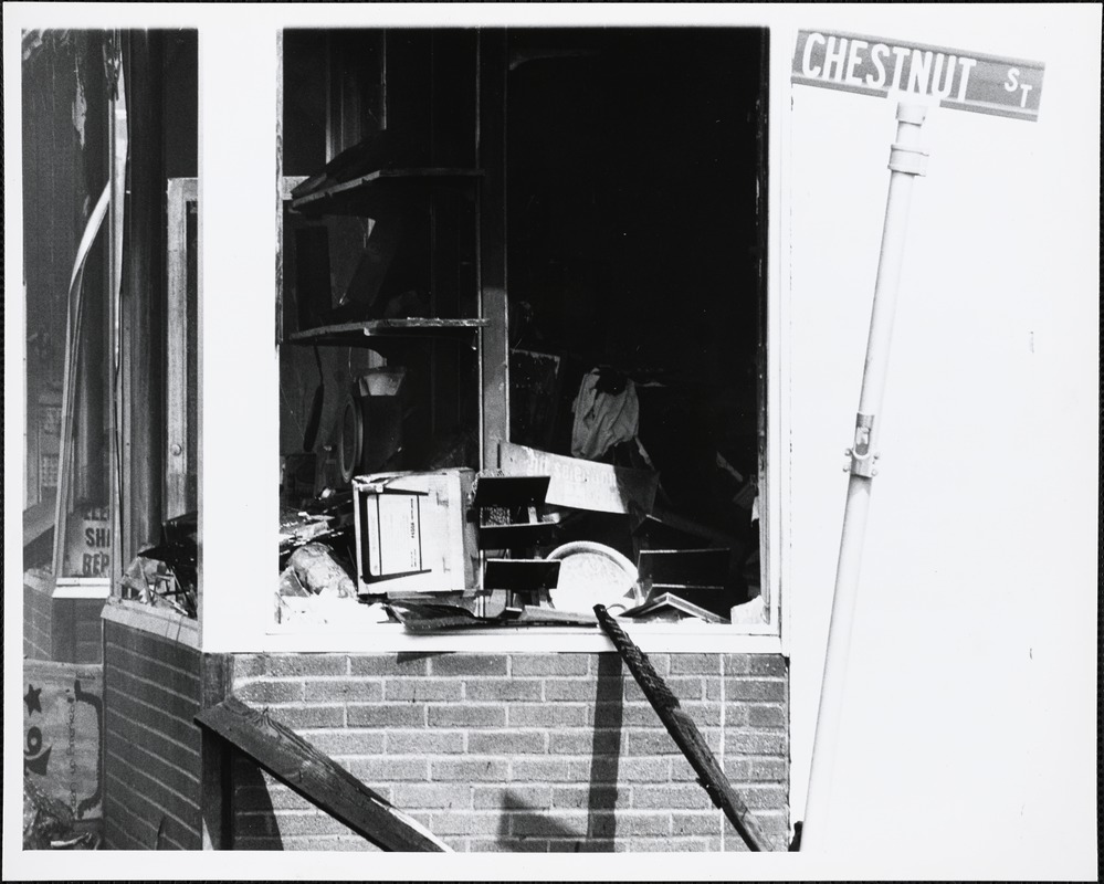 Detail of Harvey's Hardware, display windows at corner of Chestnut and