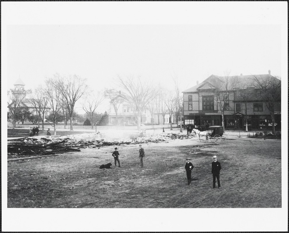 In background behind burned Odd Fellows Building