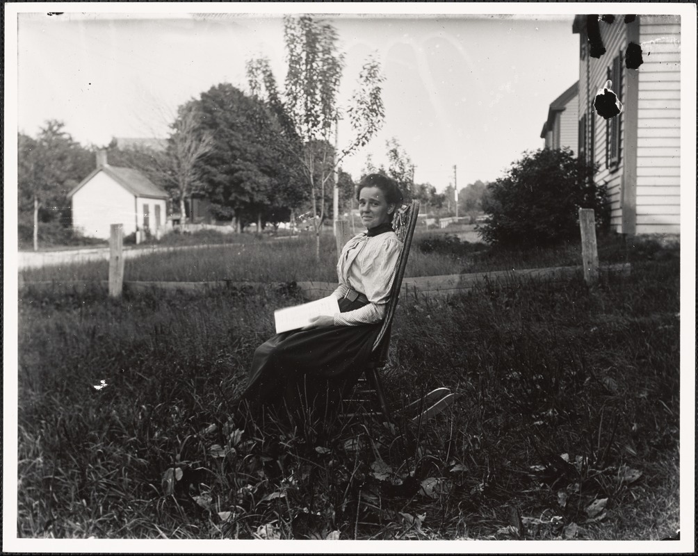 Portrait, young woman in rocking chair