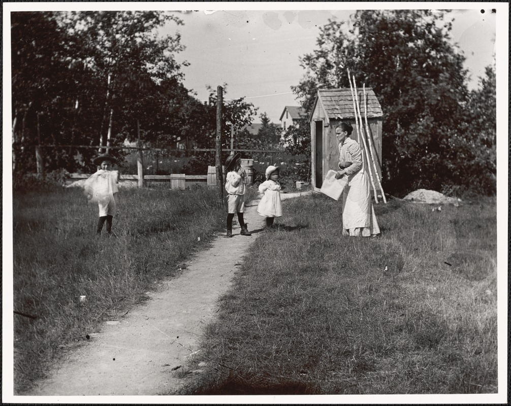 Backyard and outhouse