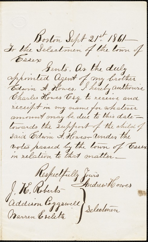 Civil War, misc correspondence - Digital Commonwealth