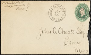 Letter to John C. Choate regarding Essex enlistment figures for Civil War