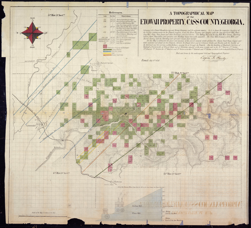 A topographical map of the Etowah property, Cass County, Georgia