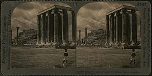 Splendid columns of temple of Olympian Zeus - Acropolis at W.N.W., Athens