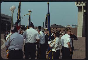 American Legion flag bearers on City Hall Plaza, Boston