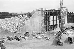 Hurricane Barrier construction, New Bedford