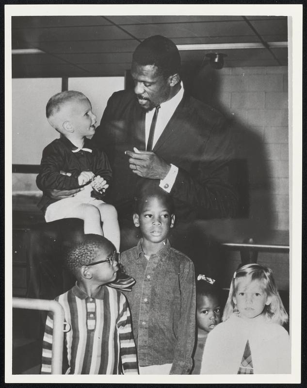 Boston. Bill Russell. William Jr, Jacob, Karen - other 2 children unidentified.