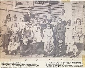 Dry Swamp Academy, date 1909, grades 1-3