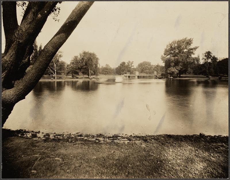 Park department: Public Garden, Boston: Foot-bridge and pond