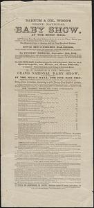 Barnum & Col. Wood's grand national baby show, at the Music Hall, on Tuesday morning, September 11th, 1855