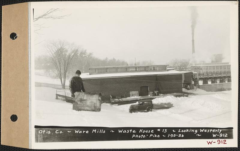 Otis Co., Ware Mills, waste house #13, looking westerly, Ware, Mass., Jan. 30, 1936