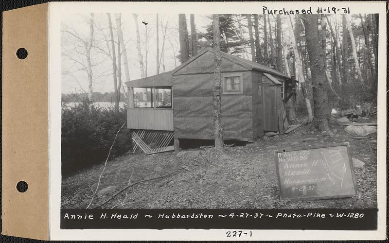 Annie H. Heald, camp, Hubbardston, Mass., Apr. 27, 1937 Digital