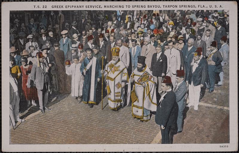 Greek Epiphany service, marching to Spring Bayou, Tarpon Springs, Fla., U. S. A.