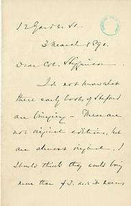 Handwritten letter from Alexander McKenzie, 1890 March 3