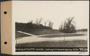 Contract No. 28, Ware River Intake Building, Grading the Grounds, Barre, grading at Shaft 8, looking northeast toward highway, Barre, Mass., Nov. 27, 1931