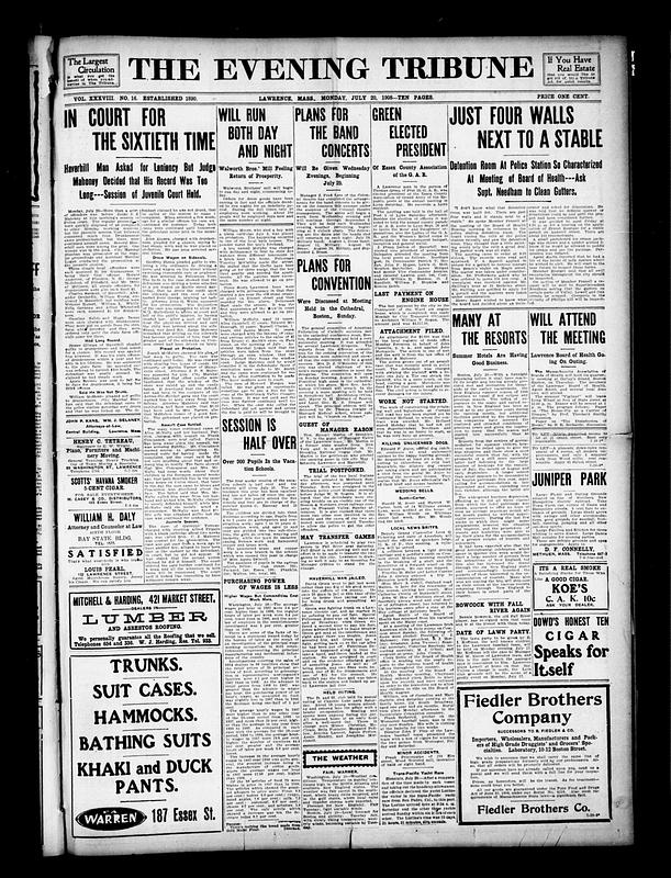 The Evening Tribune. July 20, 1908 - Digital Commonwealth