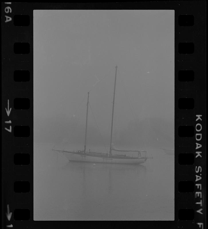 Schooner Audacity in fog