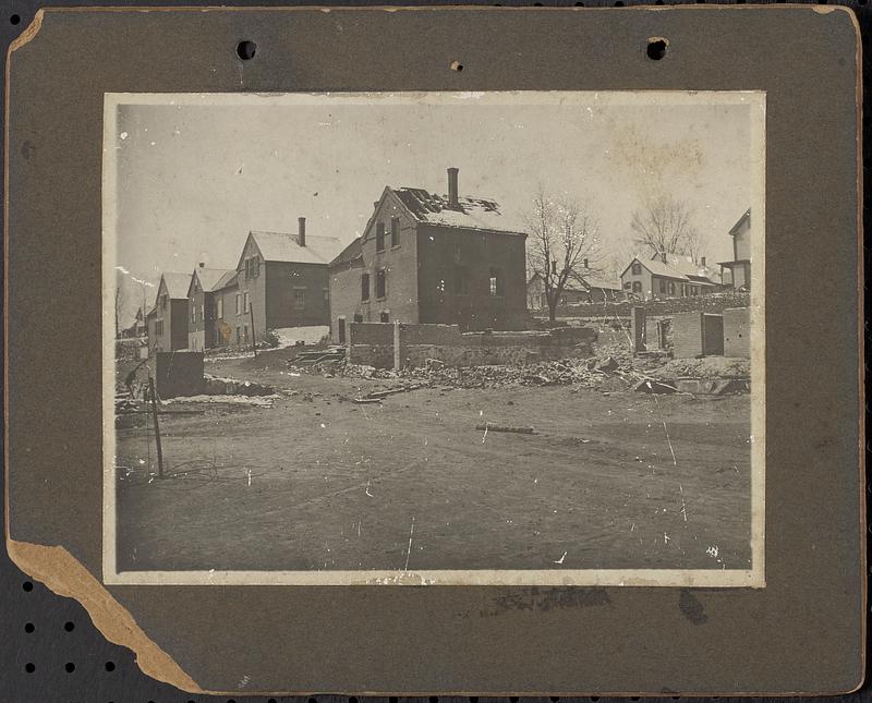 Burned houses and foundation