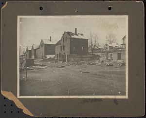 Burned houses and foundation