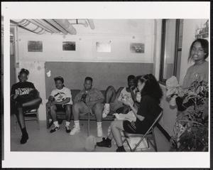 Group of young people hanging out