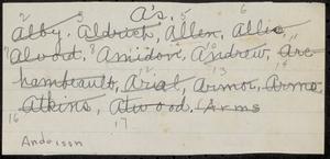 "A"-miscellaneous As