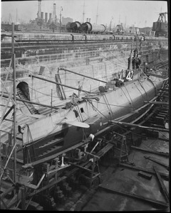 Sub no. 42 in Navy Yard dry dock