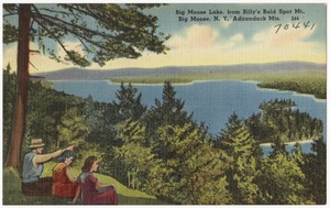 Big Moose Lake, from Billy's Bald Spot Mt., Big Moose, N. Y. Adirondack Mts.