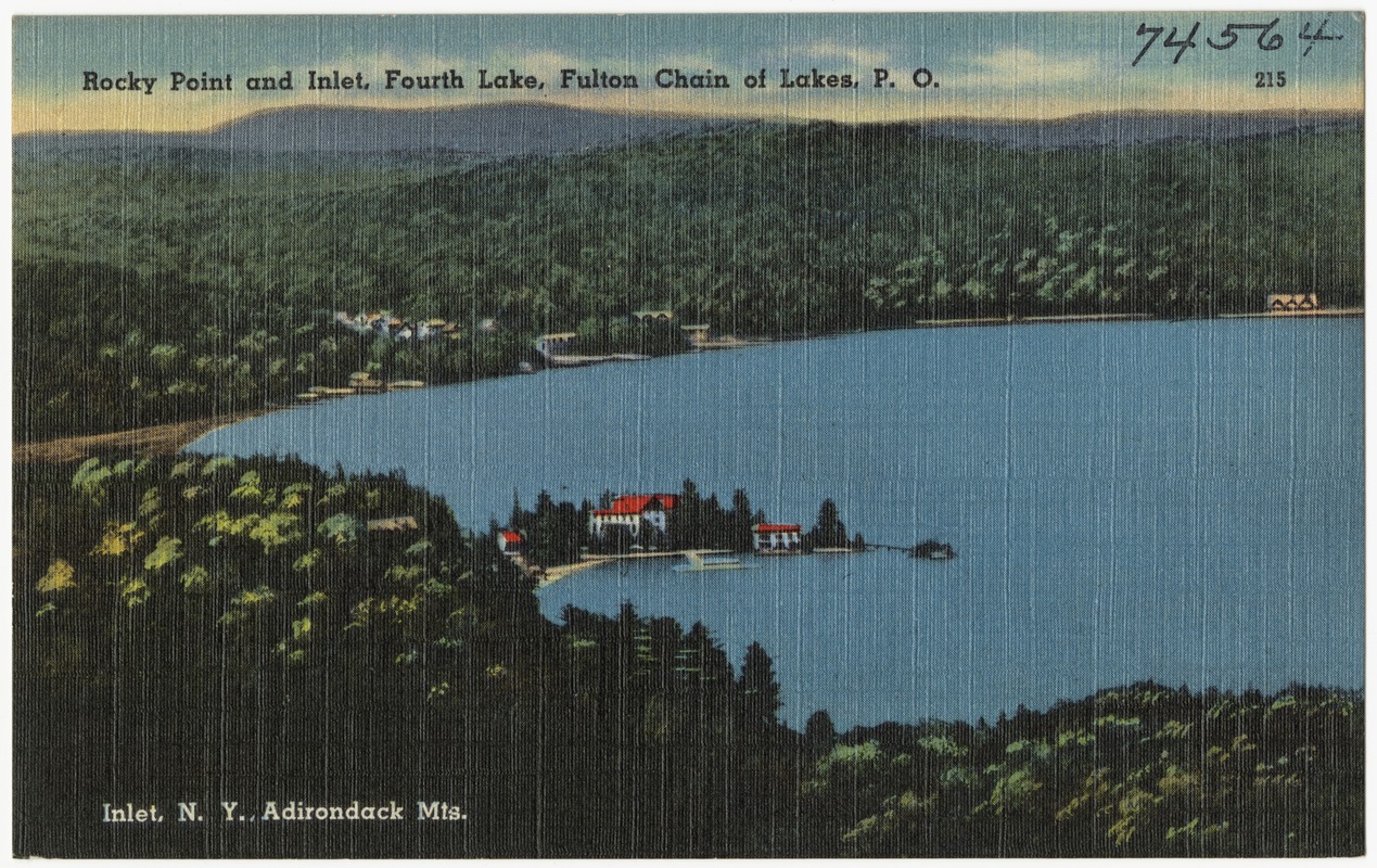 Rocky Point and inlet, Fourth Lake, Fulton Chain of Lakes, P.O. Inlet