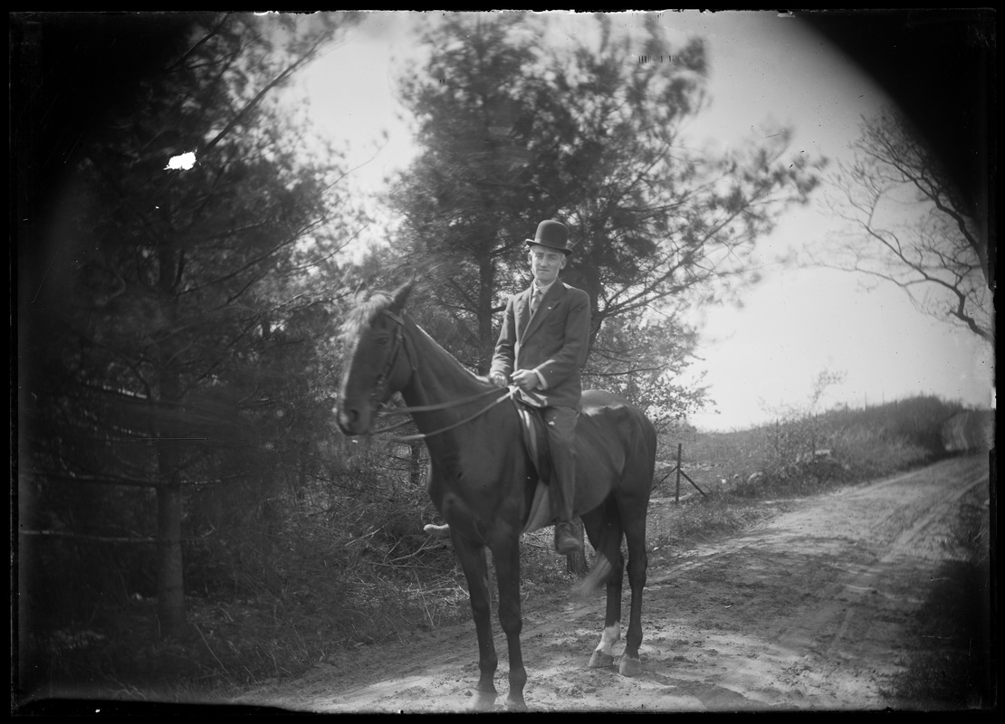Man wearing derby on horseback - #8